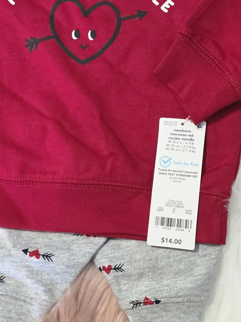 Carters Red Heart Graphic Sweatshirt Set